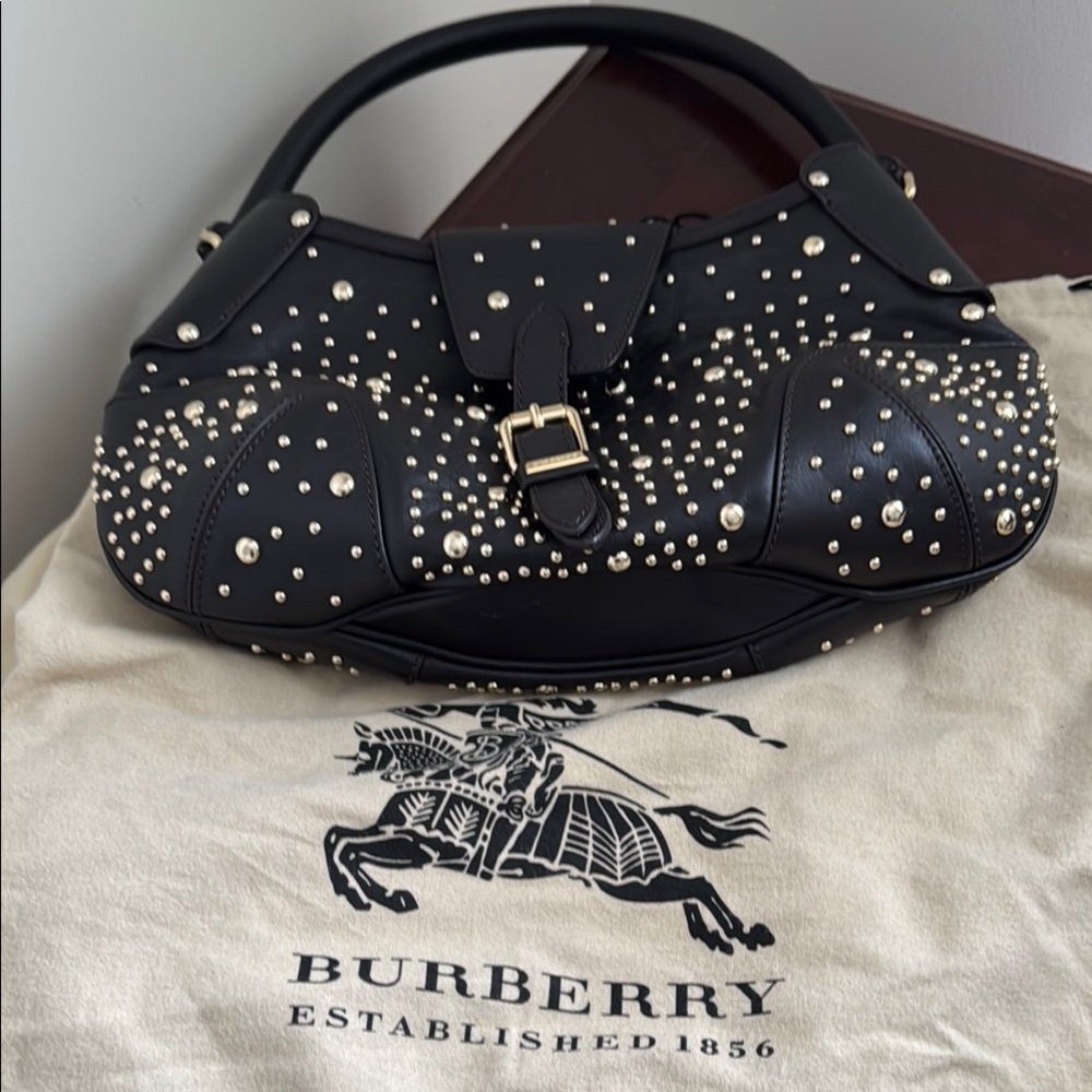 Burberry Black Studded Shoulder Bag